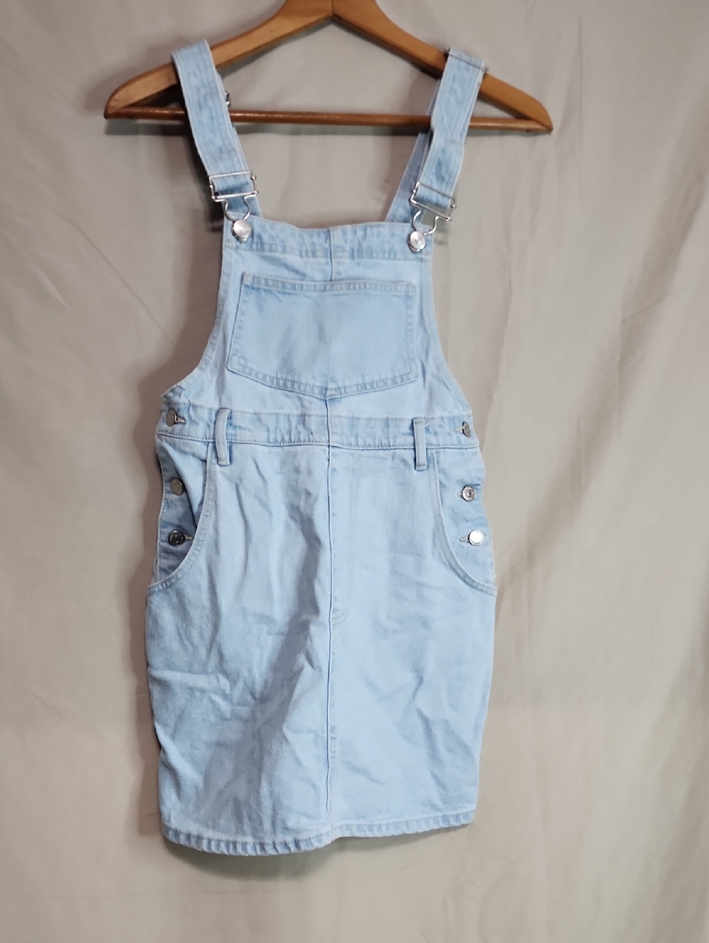 Zara Light Blue Denim Overall Dress